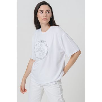 Tricou supradimensionat cu logo brodat