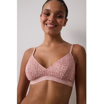 Sutien cu cupe triunghiulare si animal print