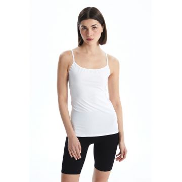 Top slim fit cu bretele ajustabile