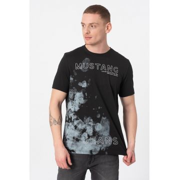 Tricou cu decolteu la baza gatului si imprimeu abstract