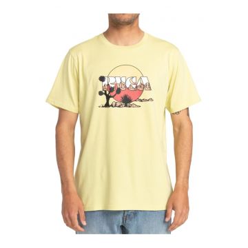 Tricou cu imprimeu si decolteu la baza gatului -