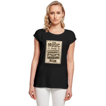 Tricou cu imprimeu si decolteu rotund