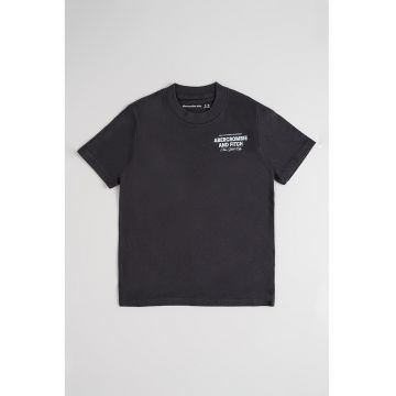 Tricou cu imprimeu text contrastant pe spate