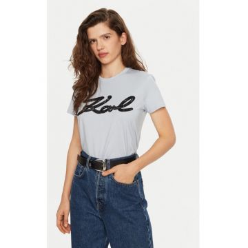 Tricou dama -  304578823 - Bumbac organic - Albastru