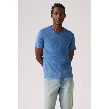 Tricou de bumbac cu decolteu in V
