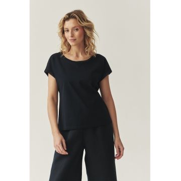 Tricou de bumbac cu decolteu rotund