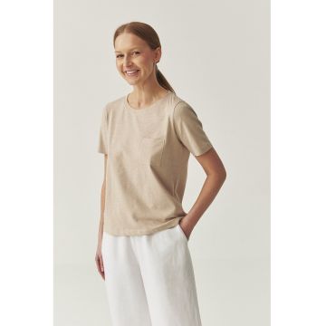 Tricou din bumbac cu buzunar pe piept