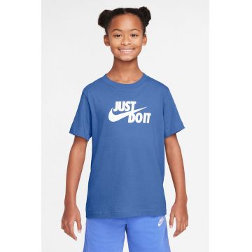Tricou din bumbac cu decolteu la baza gatului