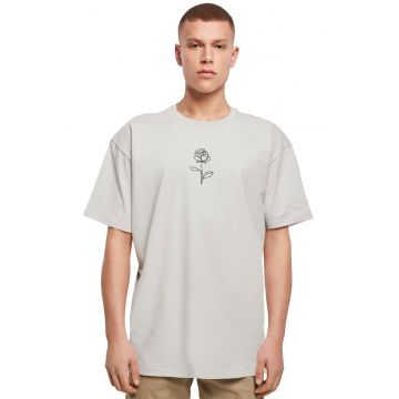 Tricou din bumbac cu decolteu la baza gatului - Gri deschis -