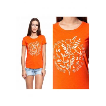 Tricou femei -  Alexia C - print - portocalie -