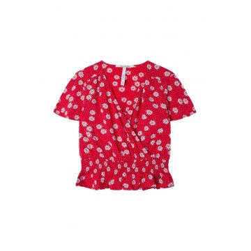 Tricou model petrecut cu imprimeu floral