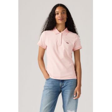 Tricou polo slim fit din material pique