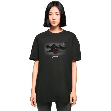 Tricou supradimensionat cu imprimeu foto