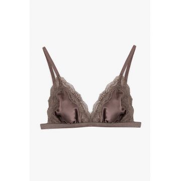 Sutien din satin cu insertii din dantela