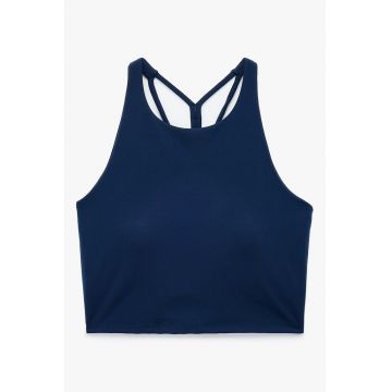 Top crop cu bretele incrucisate