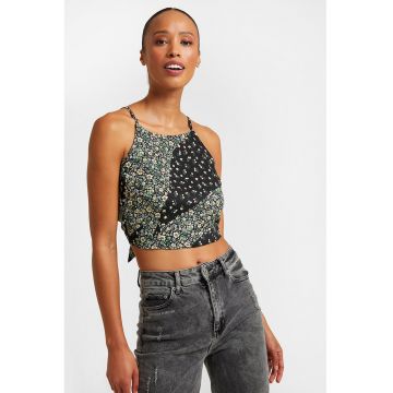 Top crop cu imprimeu floral