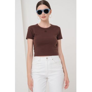 Tricou crop cu croiala slim-fit Delanor