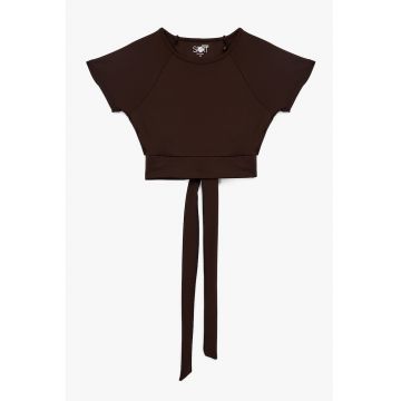 Tricou crop cu prindere la terminatie