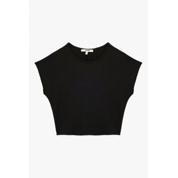 Tricou cu decolteu rotund si model uni