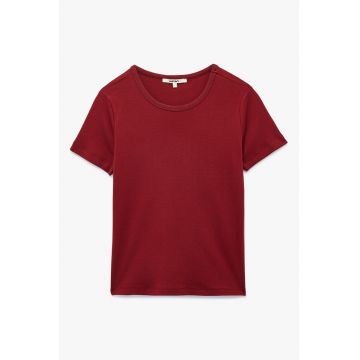 Tricou cu decolteu rotund si model uni