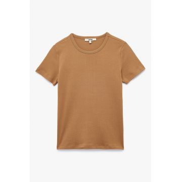Tricou cu decolteu rotund si model uni