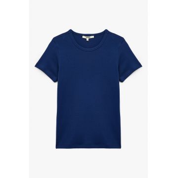 Tricou cu decolteu rotund si model uni