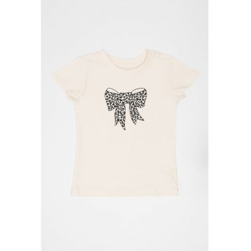 Tricou cu imprimeu cu funda