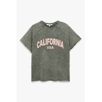 Tricou cu imprimeu si maneci raglan