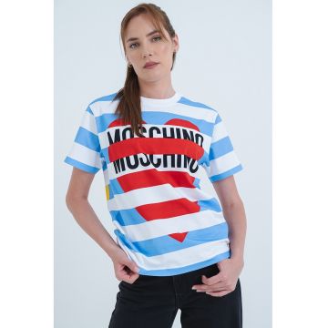 Tricou cu model in dungi si logo