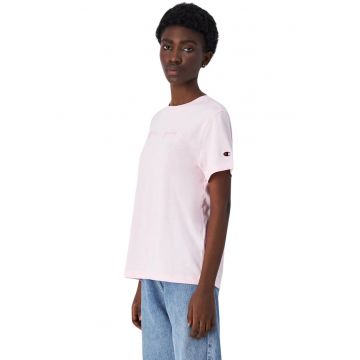 Tricou dama -  slim fit - roz - bumbac