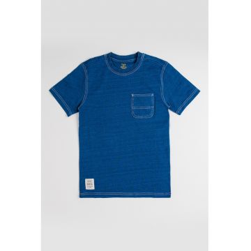 Tricou de bumbac cu buzunar pe piept