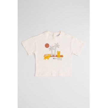 Tricou de bumbac cu imprimeu grafic