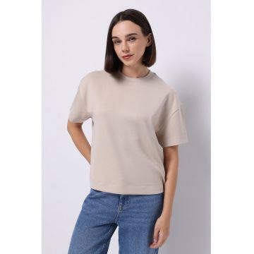 Tricou din amestec de modal cu maneci cazute