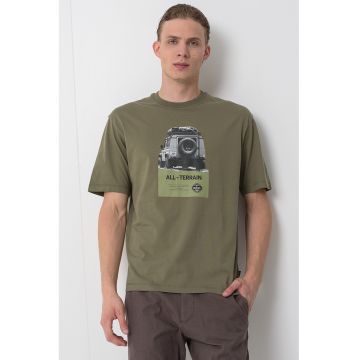 Tricou lejer de bumbac cu imprimeu foto