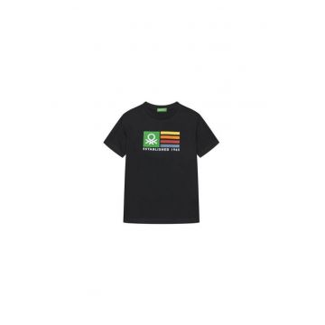 Tricou pentru baieti  3I1XC10N3 - Bumbac organic - Negru