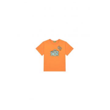 Tricou pentru baieti  3JERG10JQ - Bumbac - Portocaliu