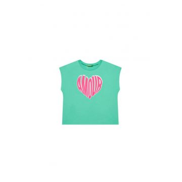 Tricou pentru fete  3JERC10PB - Bumbac - Verde