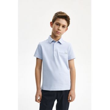 Tricou polo de bumbac cu buzunar aplicat