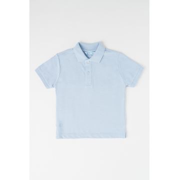 Tricou polo din material pique cu fenta cu nasturi