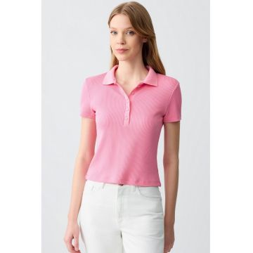 Tricou polo slim fit din amestec de modal