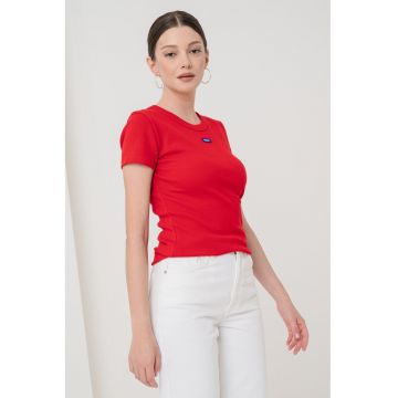 Tricou slim fit cu logo discret aplicat Easy