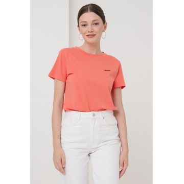 Tricou slim-fit din bumbac cu decolteu la baza gatului