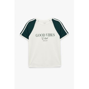 Tricou supradimensionat cu maneci raglan