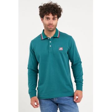- Tricou barbati cu maneca lunga si logo (Marime: M - Culoare: PACIFIC)