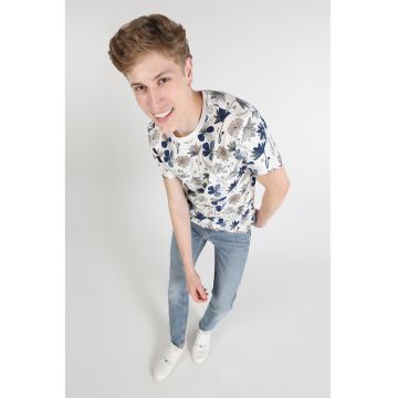 Tricou cambrat cu model floral