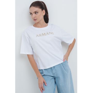 Tricou crop cu maneci cazute