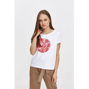 Tricou cu decolteu la baza gatului - de bumbac