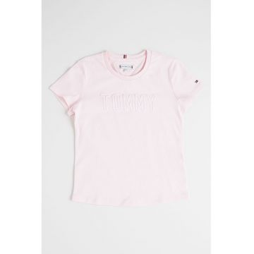 Tricou cu decolteu la baza gatului si logo