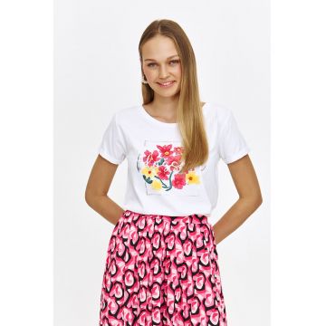 Tricou cu decolteu rotund si imprimeu