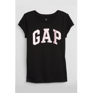 Tricou cu imprimeu logo metalic